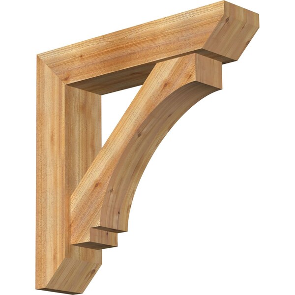 Ekena Millwork Imperial Slat Rough Sawn Bracket w/ Offset Brace, Western Red Cedar, 8"W x 36"D x 36"H BKT0806X36X36IMP06RWR - main